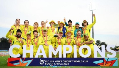 १९ वर्षमुनिको विश्वकप क्रिकेटकाे उपाधि अस्ट्रेलियालाई, भारत ७९ रनले पराजित Image